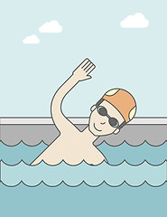 Image showing Swimmer in the pool.