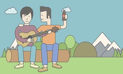 Image showing Men playing guitar.