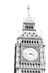 Image showing london big ben and historical old construction england  aged cit