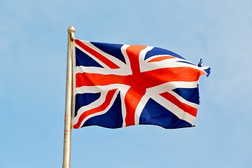 Image showing waving flag in the blue 