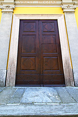 Image showing  italy  lombardy     in   milano old   church  door closed brick
