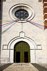 Image showing  italy  lombardy      the varano borghi    closed brick tower wa