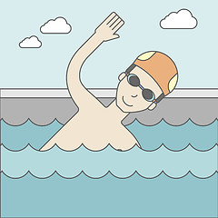 Image showing Swimmer in the pool.