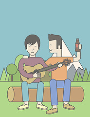 Image showing Men playing guitar.