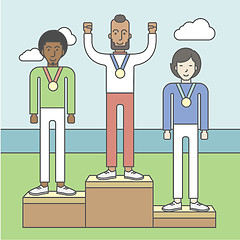 Image showing Winners on pedestal.