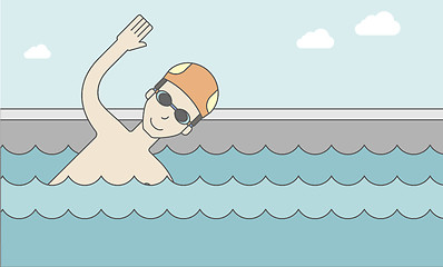 Image showing Swimmer in the pool.