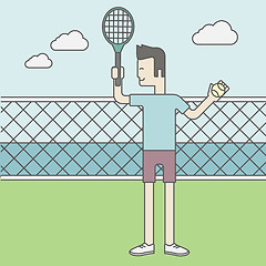 Image showing Tennis player man.