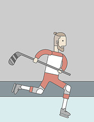 Image showing Hockey player man.