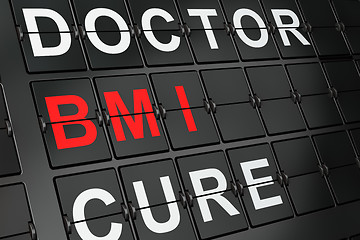 Image showing Healthcare concept: BMI on airport board background