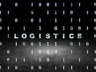 Image showing Finance concept: Logistics in grunge dark room