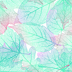 Image showing Detailed leaves seamless background. EPS 10