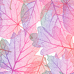 Image showing Detailed leaves seamless background. EPS 10