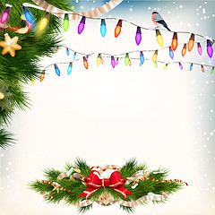 Image showing Christmas background with baubles. EPS 10