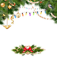 Image showing Christmas background with baubles. EPS 10