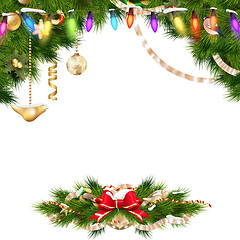 Image showing Christmas background with baubles. EPS 10