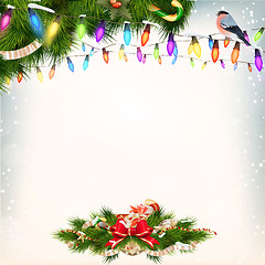 Image showing Christmas background with baubles. EPS 10