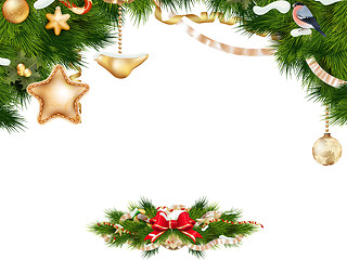 Image showing Christmas background with baubles. EPS 10