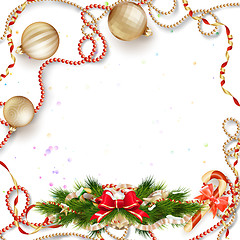 Image showing Christmas background with baubles. EPS 10