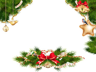 Image showing Christmas background with baubles. EPS 10