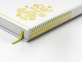 Image showing News concept: closed book, Finance Symbol on white background