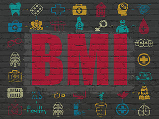 Image showing Healthcare concept: BMI on wall background