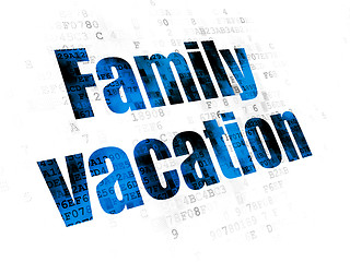 Image showing Tourism concept: Family Vacation on Digital background