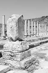 Image showing perge old construction in asia turkey the column  and the roman 