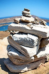 Image showing bush   in delos greece the historycal acropolis and old ruin sit