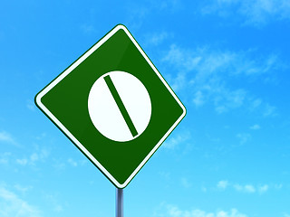 Image showing Medicine concept: Pill on road sign background