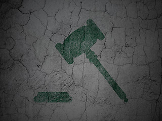 Image showing Law concept: Gavel on grunge wall background