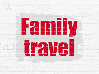 Image showing Travel concept: Family Travel on wall background