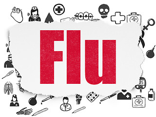 Image showing Healthcare concept: Flu on Torn Paper background