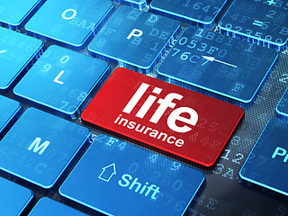 Image showing Insurance concept: Life Insurance on computer keyboard background