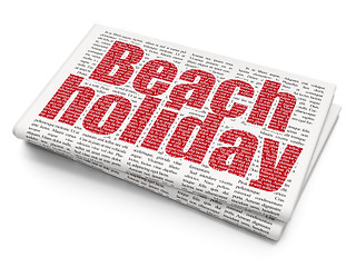 Image showing Tourism concept: Beach Holiday on Newspaper background