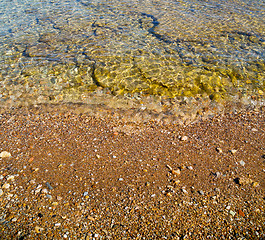 Image showing flow foam and froth in the sea    of mediterranean greece