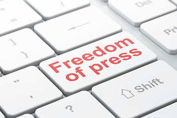 Image showing Politics concept: Freedom Of Press on computer keyboard background