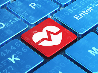 Image showing Health concept: Heart on computer keyboard background