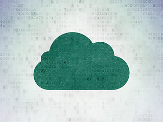 Image showing Cloud technology concept: Cloud on Digital Paper background