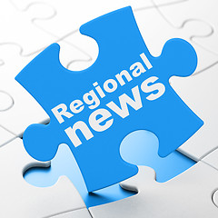 Image showing News concept: Regional News on puzzle background