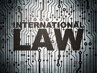 Image showing Politics concept: circuit board with International Law