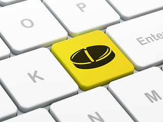 Image showing Medicine concept: Pill on computer keyboard background