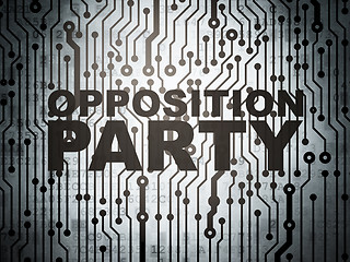 Image showing Political concept: circuit board with Opposition Party