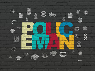 Image showing Law concept: Policeman on wall background