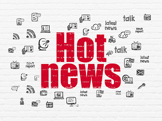 Image showing News concept: Hot News on wall background