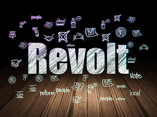 Image showing Politics concept: Revolt in grunge dark room