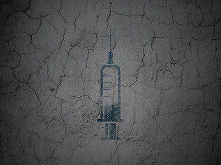 Image showing Health concept: Syringe on grunge wall background