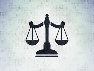 Image showing Law concept: Scales on Digital Paper background