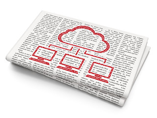 Image showing Cloud computing concept: Cloud Network on Newspaper background