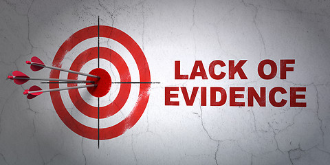 Image showing Law concept: target and Lack Of Evidence on wall background