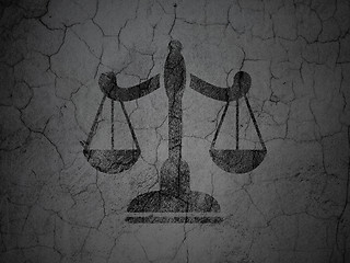 Image showing Law concept: Scales on grunge wall background